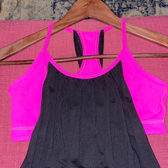 Lululemon No Limits Tank Black Raspberry Glo Light Hot Pink No Limit Bra Top - Picture 6 of 8